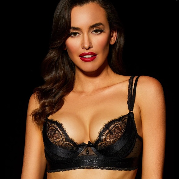 ♡BNWT Sultry HB™ ☆Sofia☆ Demi-Cup Black Lace Push-Up Bra♡ Size 32DDD/32F♡ - Picture 5 of 8